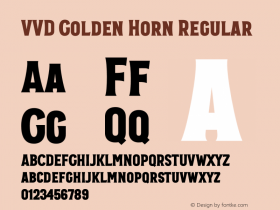 VVD Golden Horn Regular Version 1.000;PS 001.000;hotconv 1.0.88;makeotf.lib2.5.64775 Font Sample