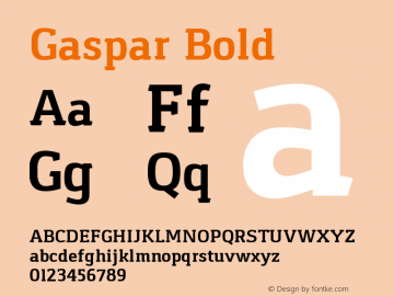 Gaspar Bold Version 1.000 2012 initial release图片样张