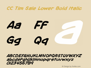CC Tim Sale Lower Bold Italic Version 1.1 | wf-rip DC20110925图片样张