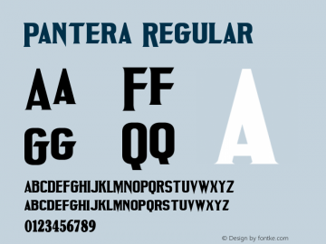 Pantera-Regular Version 1.000 Font Sample