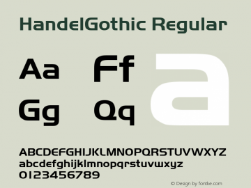 HandelGothic Regular Altsys Fontographer 3.5  4/13/93图片样张