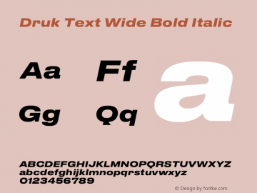 Druk Text Wide Bold Italic Version 1.001图片样张