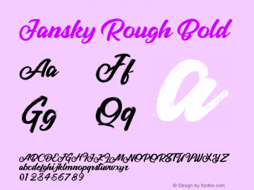 Jansky Rough Bold Version 1.000 Font Sample