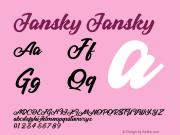 Jansky  Font Sample
