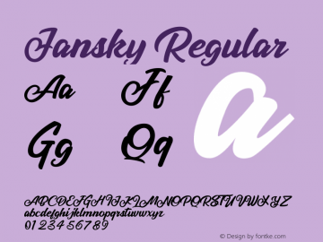 Jansky Version 1.000;PS 001.001;hotconv 1.0.56 Font Sample