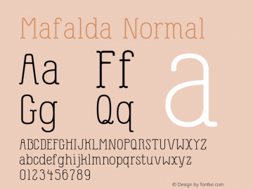 Mafalda Normal Version 1.001;PS 001.001;hotconv 1.0.88;makeotf.lib2.5.64775 Font Sample