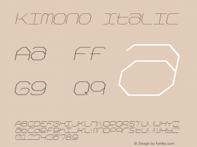 Kimono Italic 1.0; Font Sample