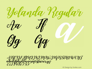 Yolanda Regular Version 1.000 Font Sample