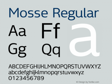 Mosse Regular Version 1.000;PS 001.000;hotconv 1.0.88;makeotf.lib2.5.64775图片样张