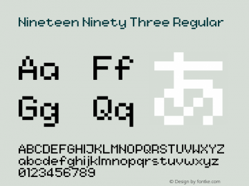 Nineteen Ninety Three Version 1.00;May 3, 2018;FontCreator 11.5.0.2422 64-bit图片样张