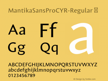 ☞MantikaSansProCYR-Regular Version 1.00;com.myfonts.linotype.mantika-sans.pro-cyrillic-regular.wfkit2.3Kob Font Sample