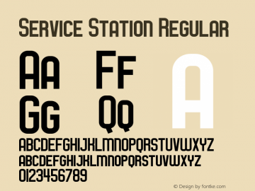 Service Station Regular Version 1.000;PS 001.000;hotconv 1.0.88;makeotf.lib2.5.64775 Font Sample