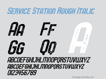 Service Station Rough Italic Version 1.000;PS 001.000;hotconv 1.0.88;makeotf.lib2.5.64775 Font Sample