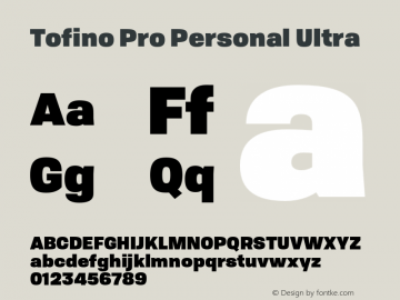 Tofino Pro Personal Ultra Version 3.000;PS 003.000;hotconv 1.0.88;makeotf.lib2.5.64775图片样张