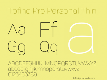 Tofino Pro Personal Thin Version 3.000;PS 003.000;hotconv 1.0.88;makeotf.lib2.5.64775图片样张
