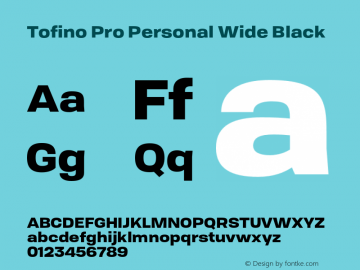 Tofino Pro Personal Wide Black Version 3.000;PS 003.000;hotconv 1.0.88;makeotf.lib2.5.64775图片样张