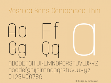 Yoshida Sans Condensed Thin Version 1.0 | wf-rip DC20180410图片样张