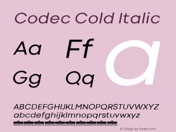 Codec Cold Italic Version 1.000图片样张