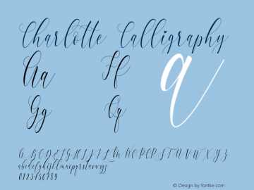 Charlotte Calligraphy Version 1.00;April 27, 2018;FontCreator 11.0.0.2400 64-bit Font Sample