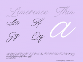 Limerence Thin Version 1.002;Fontself Maker 2.2.1 Font Sample