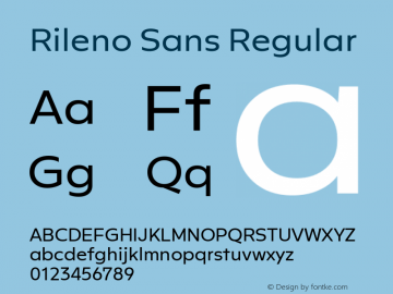 Rileno Sans Regular Version 1.000;PS 001.000;hotconv 1.0.88;makeotf.lib2.5.64775图片样张