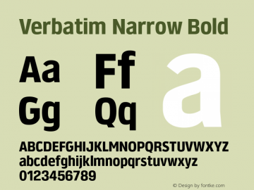 Verbatim Narrow Bold Version 1.0 | wf-rip DC20180505 Font Sample