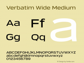 Verbatim Wide Medium Version 1.0 | wf-rip DC20180505 Font Sample