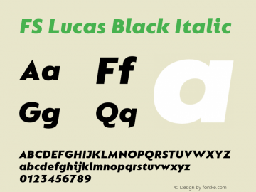 FS Lucas Black Italic Version 1.2 | wf-rip DC20160605图片样张
