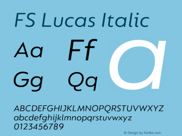 FS Lucas Italic Version 1.2 | wf-rip DC20160605图片样张