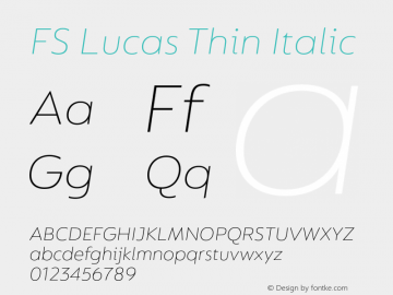 FS Lucas Thin Italic Version 1.2 | wf-rip DC20160605图片样张