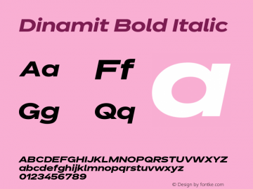 Dinamit Bold Italic Version 1.0 | wf-rip DC20161225 Font Sample