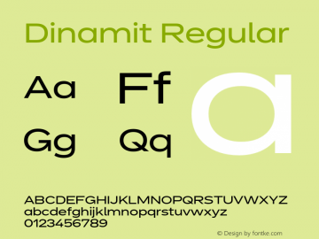 Dinamit Regular Version 1.0 | wf-rip DC20161225 Font Sample
