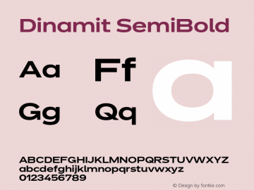 Dinamit SemiBold Version 1.0 | wf-rip DC20161225 Font Sample