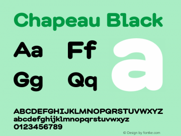 ChapeauBlack Version 2.002 Font Sample