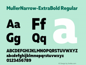 Muller Narrow ExtraBold Version 1.00 Font Sample