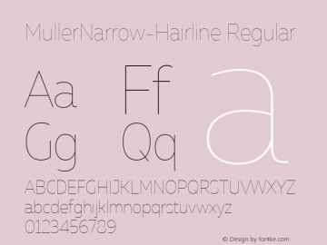 Muller Narrow Hairline Version 1.00 Font Sample