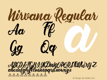 Nirvana Version 1.000 Font Sample