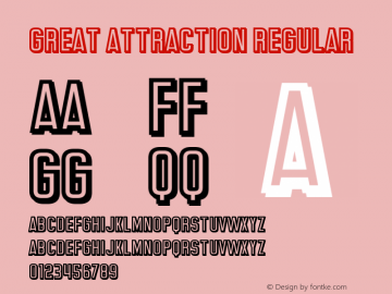 Great Attraction Version 1.00;May 10, 2018;FontCreator 11.5.0.2427 64-bit Font Sample