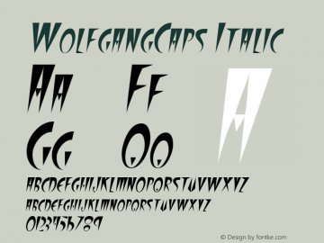 WolfgangCaps Italic The IMSI MasterFonts Collection, tm 1995, 1996 IMSI (International Microcomputer Software Inc.) Font Sample