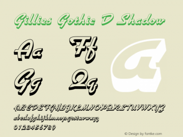 GilliesGothicD-Shadow Version 1.1 | wf-rip DC20100215 Font Sample