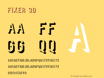 Fixer 3D Version 1.000 Font Sample