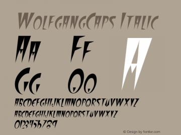 WolfgangCaps Italic Macromedia Fontographer 4.1 7/1/96 Font Sample
