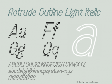 RotrudeOutline-LightItalic 1.000图片样张
