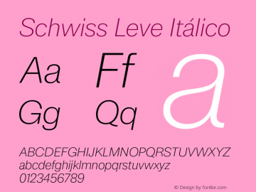 Schwiss-LeveItlico Version 1.001 Font Sample