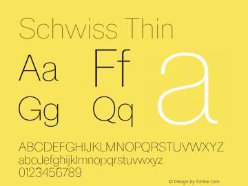 Schwiss-Leve Version 1.001 Font Sample