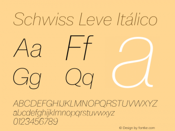 Schwiss-LeveItlico Version 1.001 Font Sample