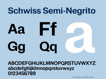 Schwiss-SemiNegrito Version 1.001 Font Sample