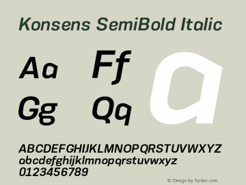 Konsens-SemiBoldItalic Version 1.0 | wf-rip DC20130410图片样张