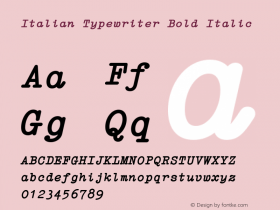 ItalianTypewriter-BoldItalic Version 1.15 | wf-rip DC20130715图片样张