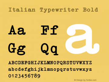 ItalianTypewriter-Bold Version 1.15 | wf-rip DC20130715图片样张